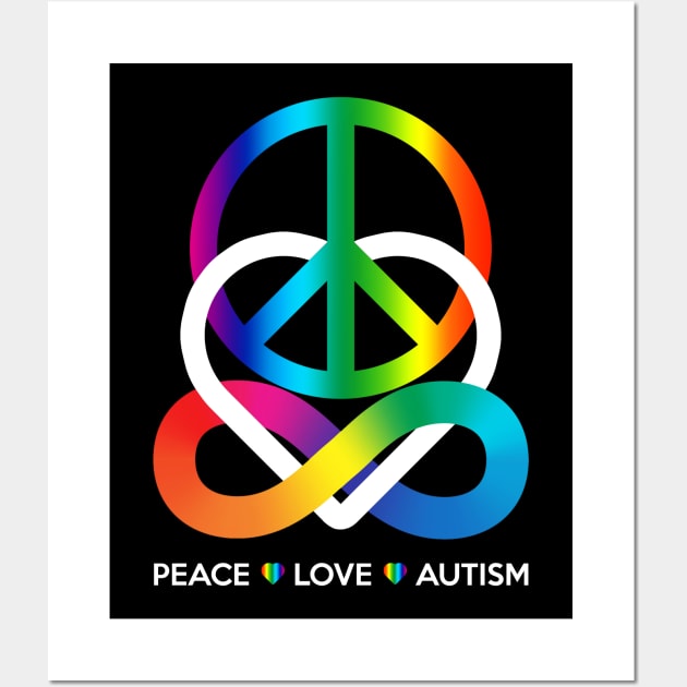 Peace Love Autism Wall Art by mia_me